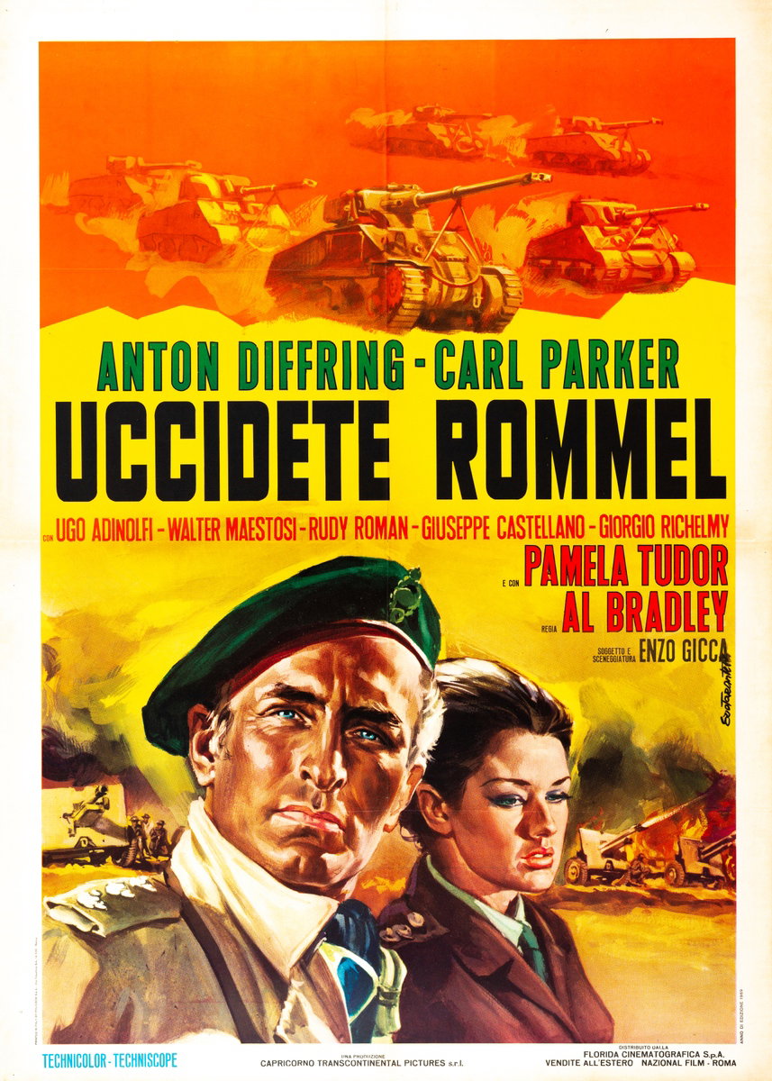 Manifesto 2 per il film Uccidete Rommel (1969), dipinto da Ezio Tarantelli