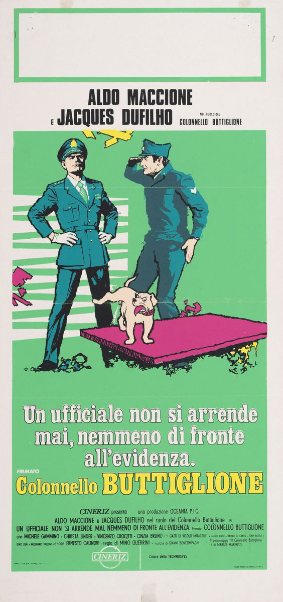 Un ufficiale non si arrende mai, nemmeno di fronte all'evidenza. Firmato Colonnello Buttiglione - Lobby Card 1