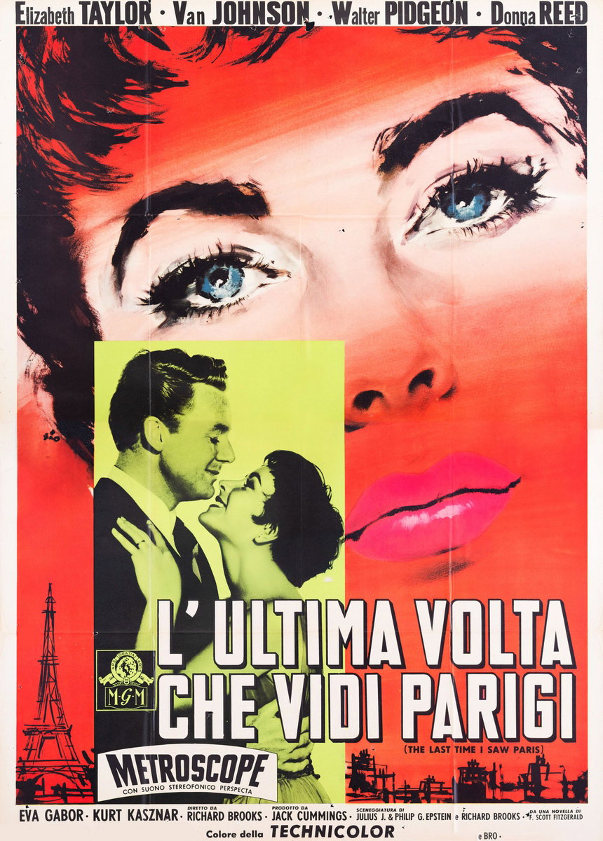 Poster 2 for the film The Last Time I Saw Paris (1954), painted by Silvano Campeggi (Nano)