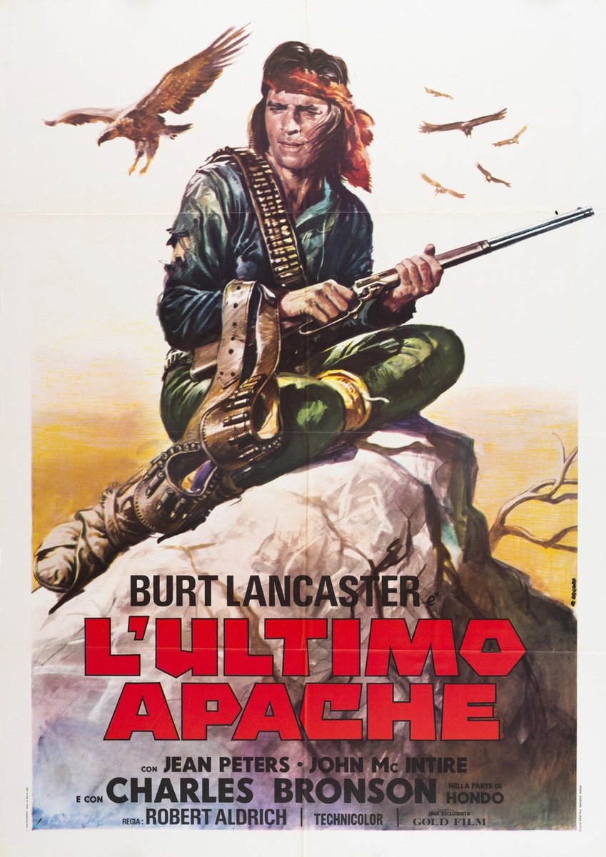 Manifesto 3 per il film L'ultimo Apache (1954), dipinto da Renato Casaro (Renè)