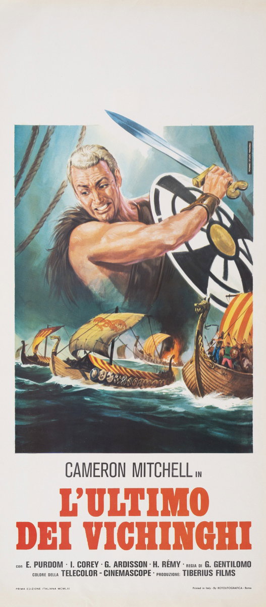 Locandina 2 for the film The Last of the Vikings (1961), painted by Mario Piovano