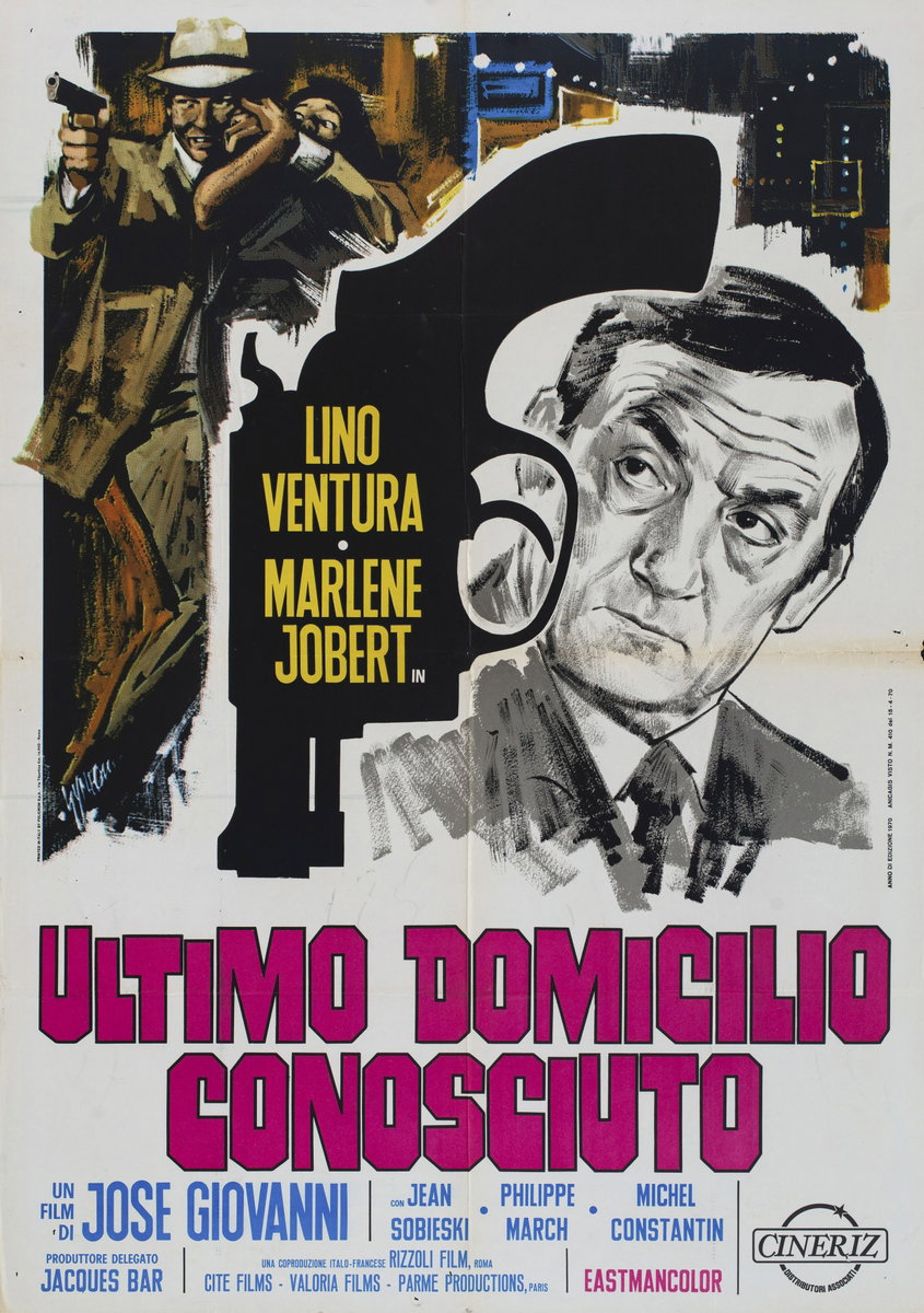 Manifesto 2 per il film Ultimo domicilio conosciuto (1970), dipinto da Sandro Simeoni (Symeoni)