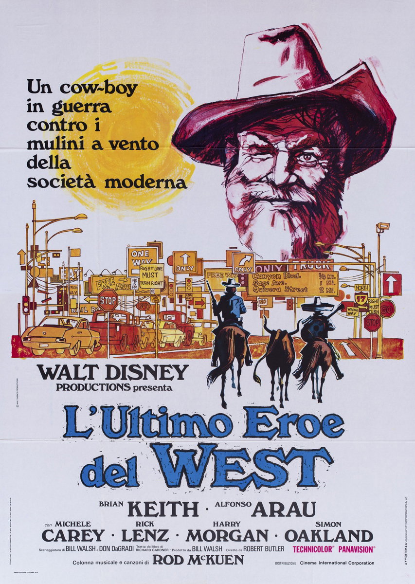 Manifesto 2 per il film L'ultimo eroe del West (1971), dipinto da Walt Disney