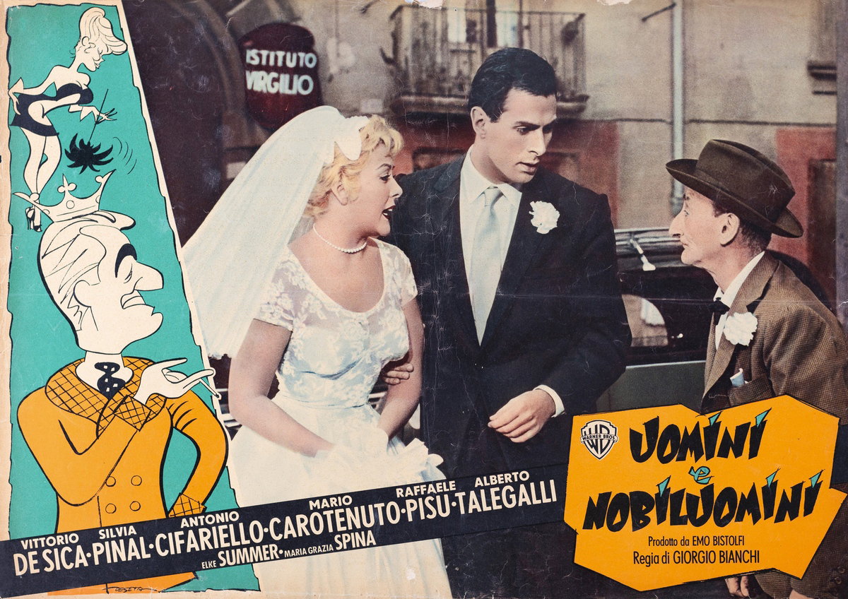 Fotobusta 3 per il film Uomini e nobiluomini (1959), dipinto da Enrico De Seta