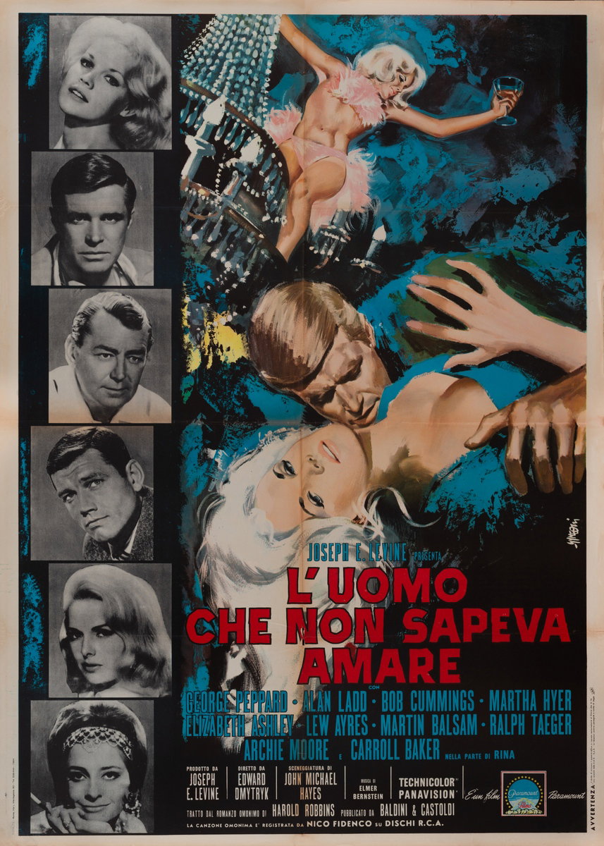 Manifesto 2 per il film L'uomo che non sapeva amare (1964), dipinto da Sandro Simeoni (Symeoni)