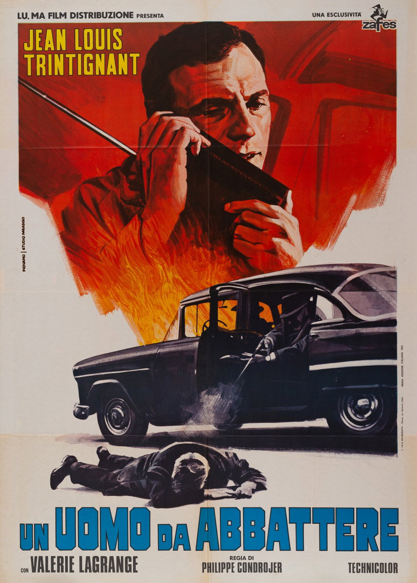 Manifesto 2 per il film Un uomo da abbattere (1972), dipinto da Mario Piovano