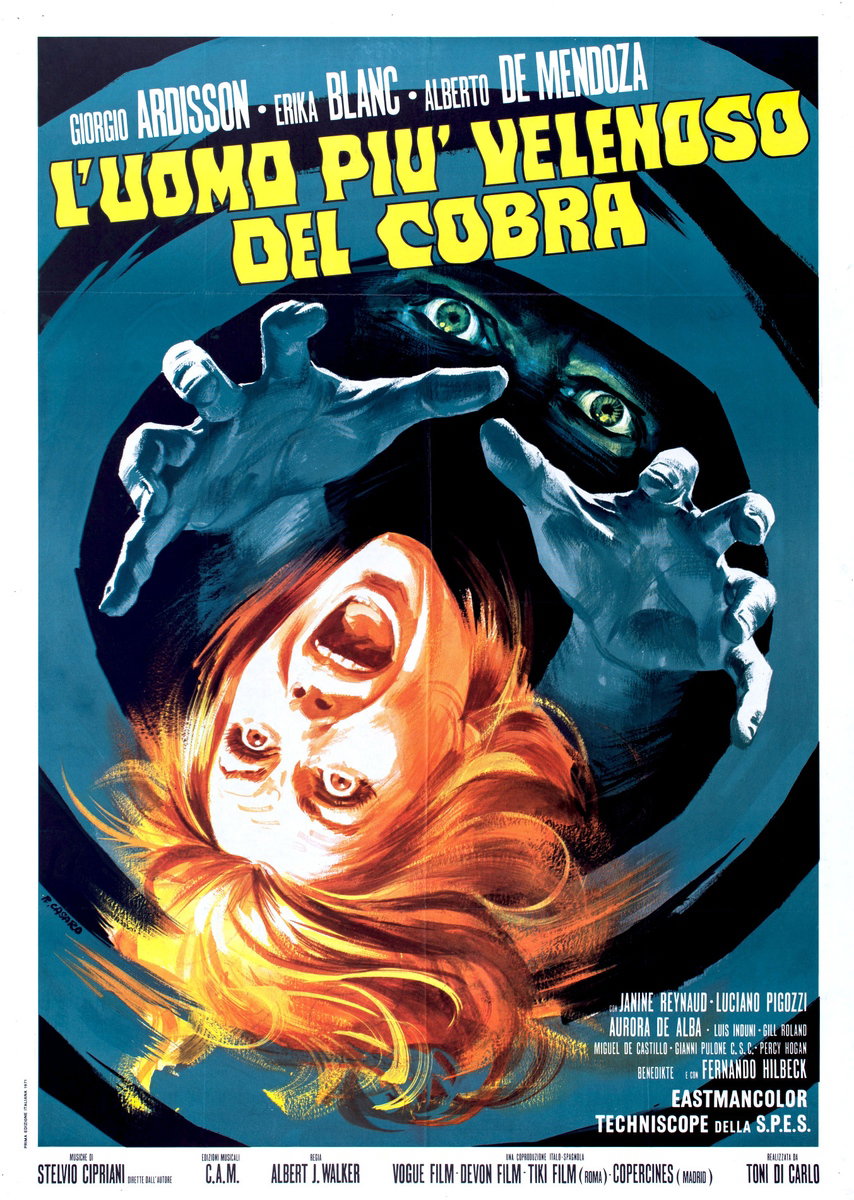 Poster 2 for the film L'uomo più velenoso del cobra (1971), painted by Renato Casaro (Renè)