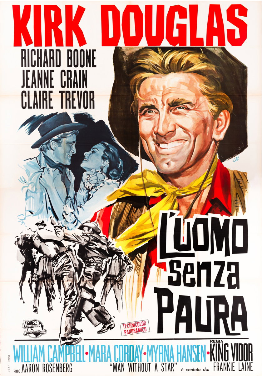 Poster 2 for the film Man Without a Star (1955), painted by Enzo Lazzerini (laz)