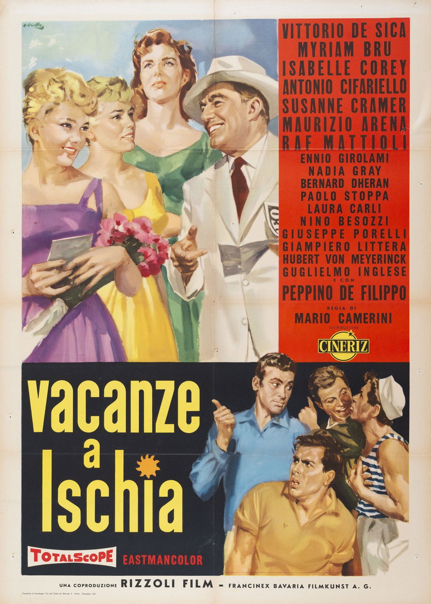 Poster 2 for the film Holiday Island (1957), painted by Averardo Ciriello