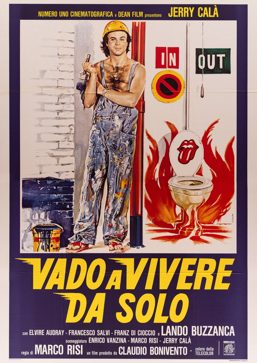 Manifesto 2 per il film Vado a vivere da solo (1988), dipinto da Enzo Sciotti