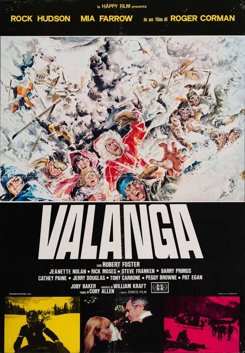 Manifesto 3 per il film Valanga (1978), dipinto da Sandro Simeoni (Symeoni)