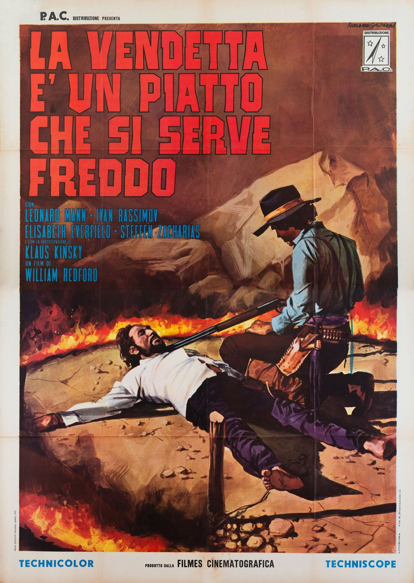 Poster 2 for the film Vengeance Is a Dish Served Cold (1971), painted by Rodolfo Gasparri