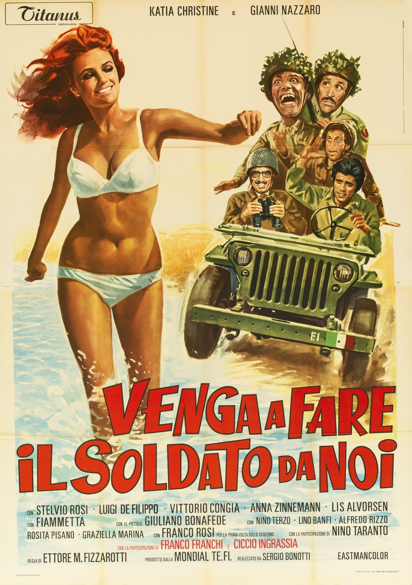 Manifesto 2 per il film Venga a fare il soldato da noi (1971)