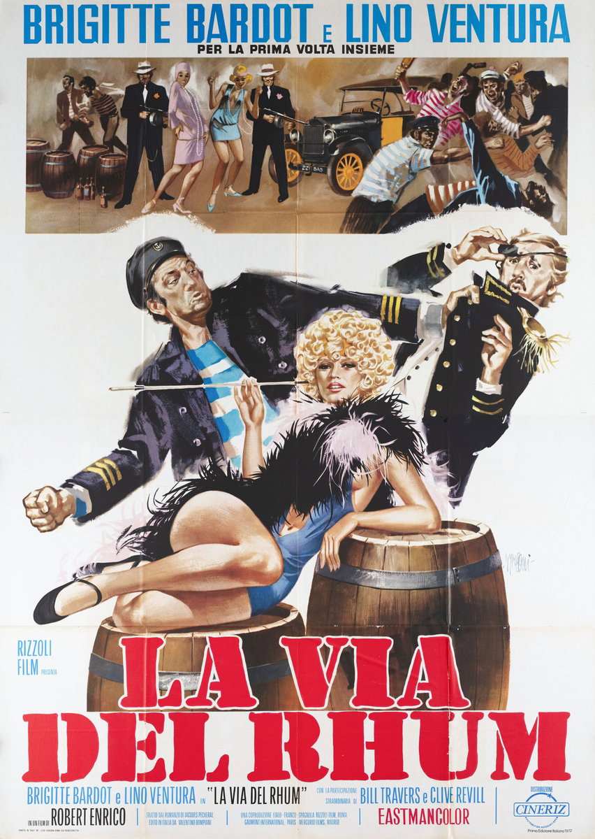 Poster 2 for the film Rum Runners (1971), painted by Sandro Simeoni (Symeoni)