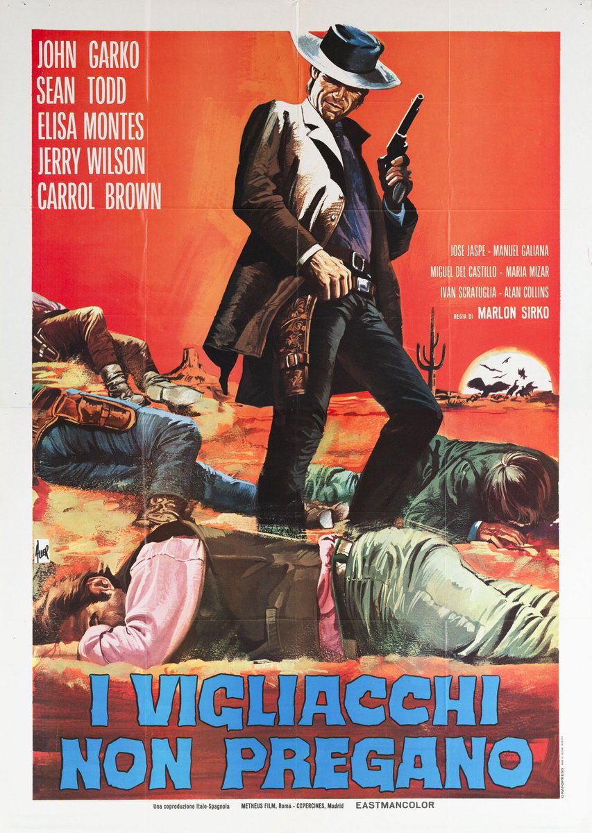 Manifesto 3 per il film I vigliacchi non pregano (1968), dipinto da Giovanni Alessandri (Aller)