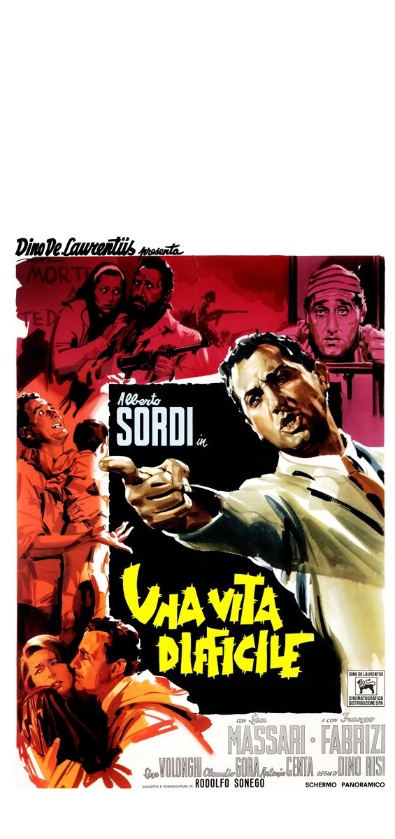 Locandina 2 for the film A Difficult Life (1961), painted by Enrico De Seta