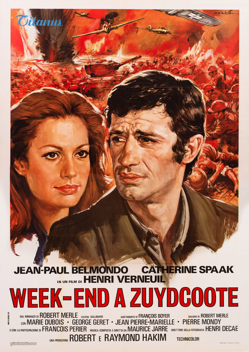 Manifesto 2 per il film Week-end a Zuydcoote (1964), dipinto da Averardo Ciriello