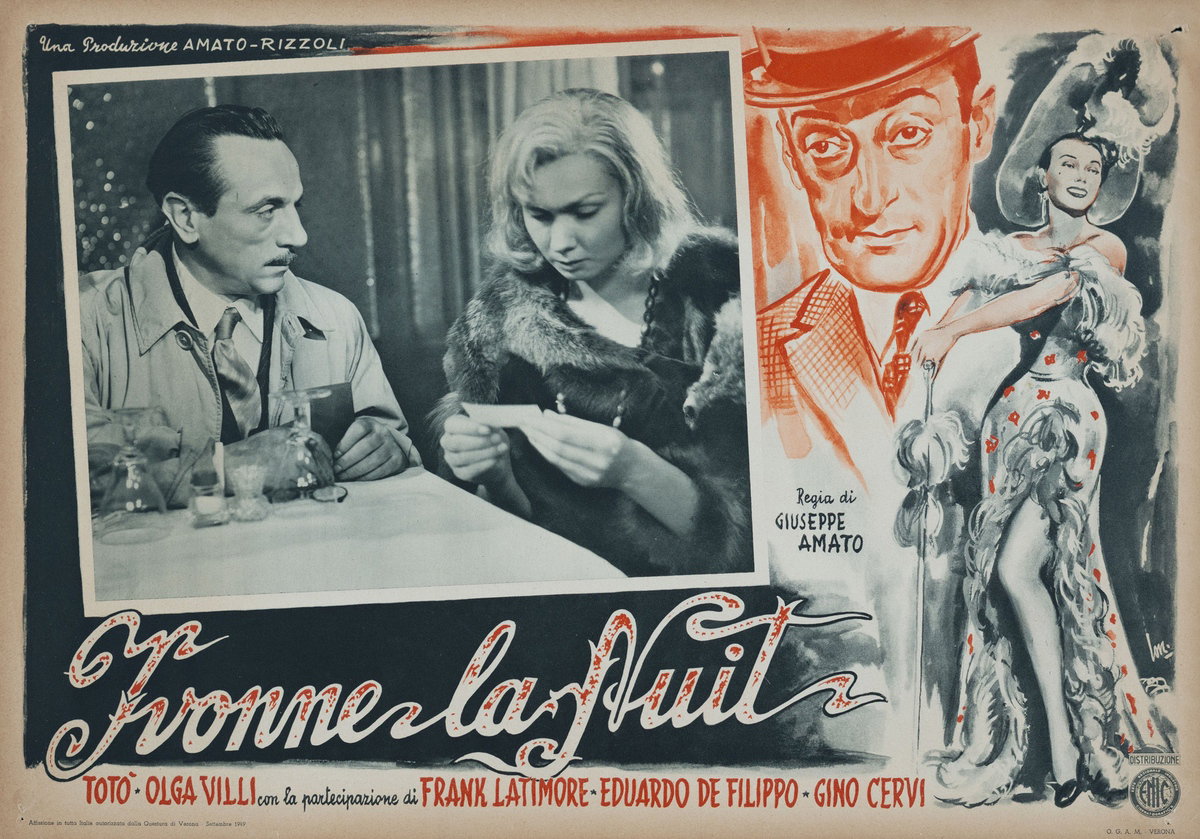 Fotobusta 2 per il film Yvonne la Nuit (1949), dipinto da Carlantonio Longi