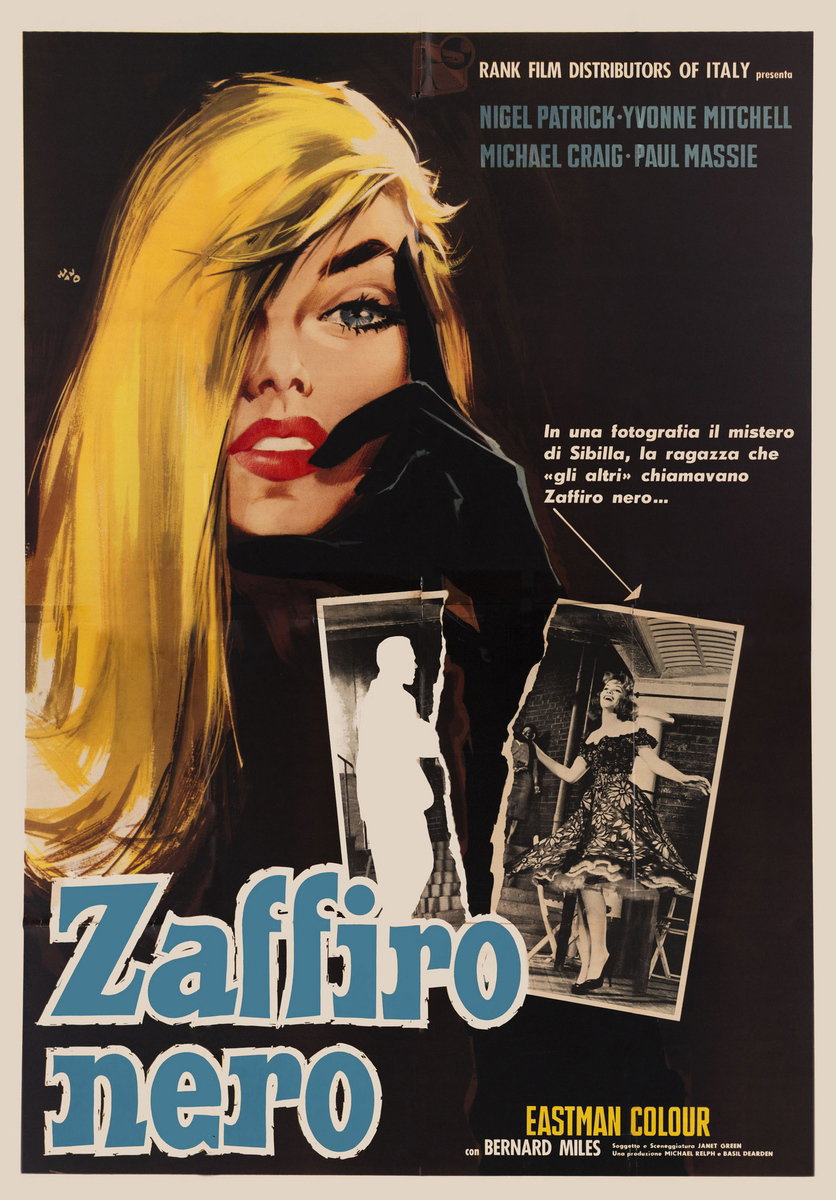Poster 2 for the film Sapphire (1959), painted by Silvano Campeggi (Nano)