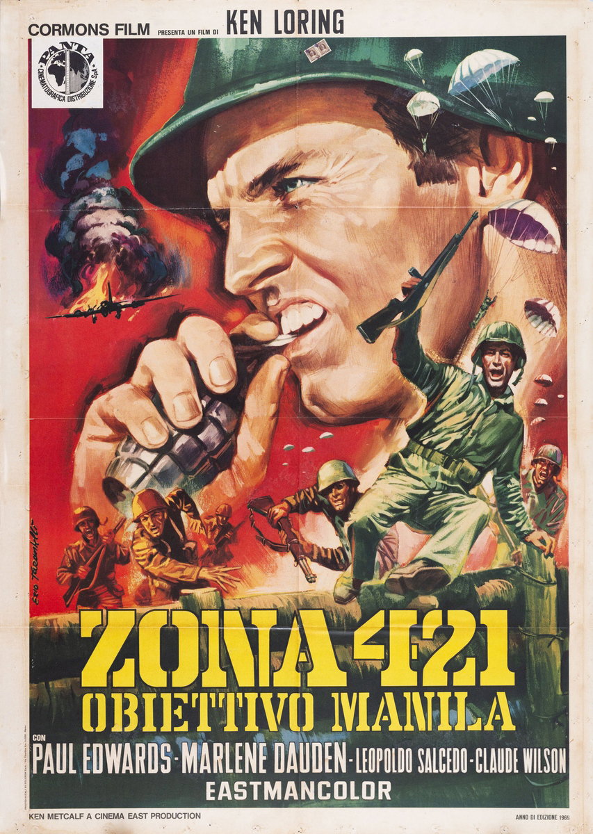 Poster 2 for the film Combat Killers (1968), painted by Ezio Tarantelli