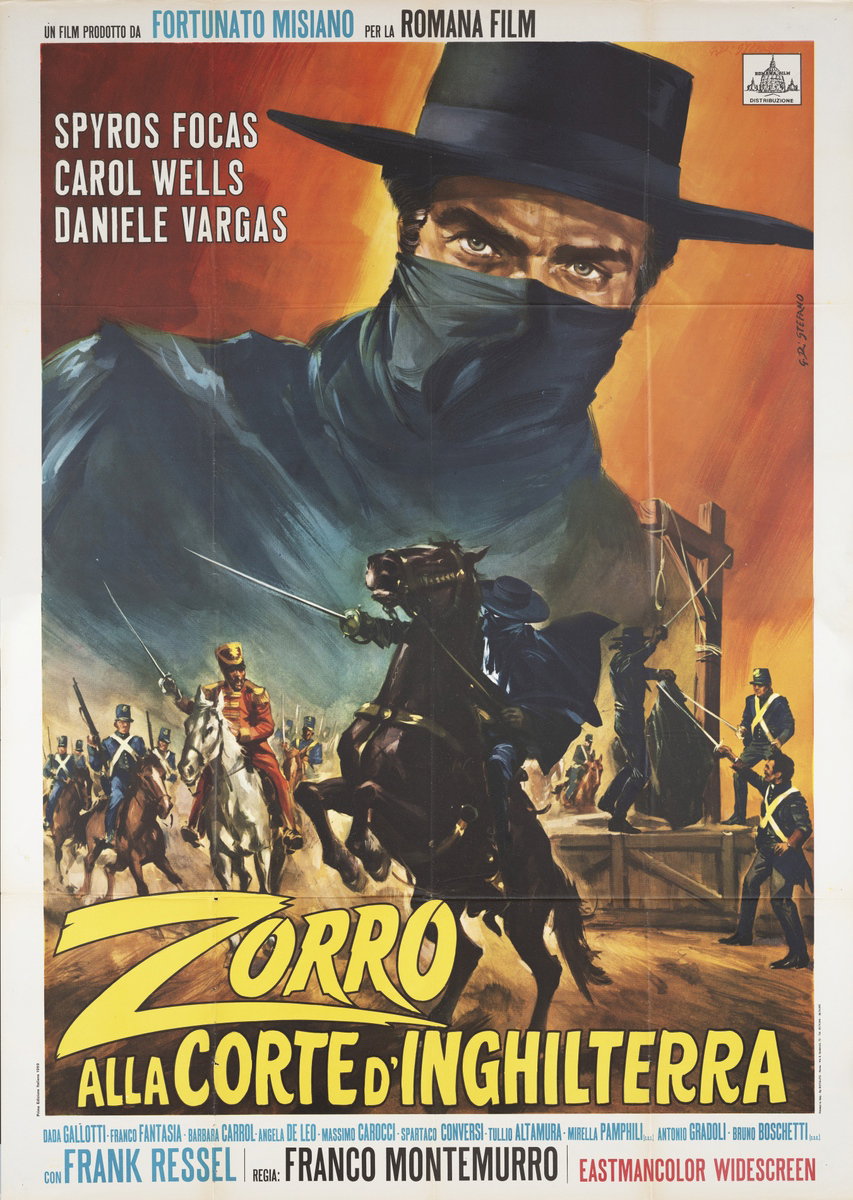 Poster 2 for the film Zorro in the Court of England (1970), painted by Giovanni Di Stefano