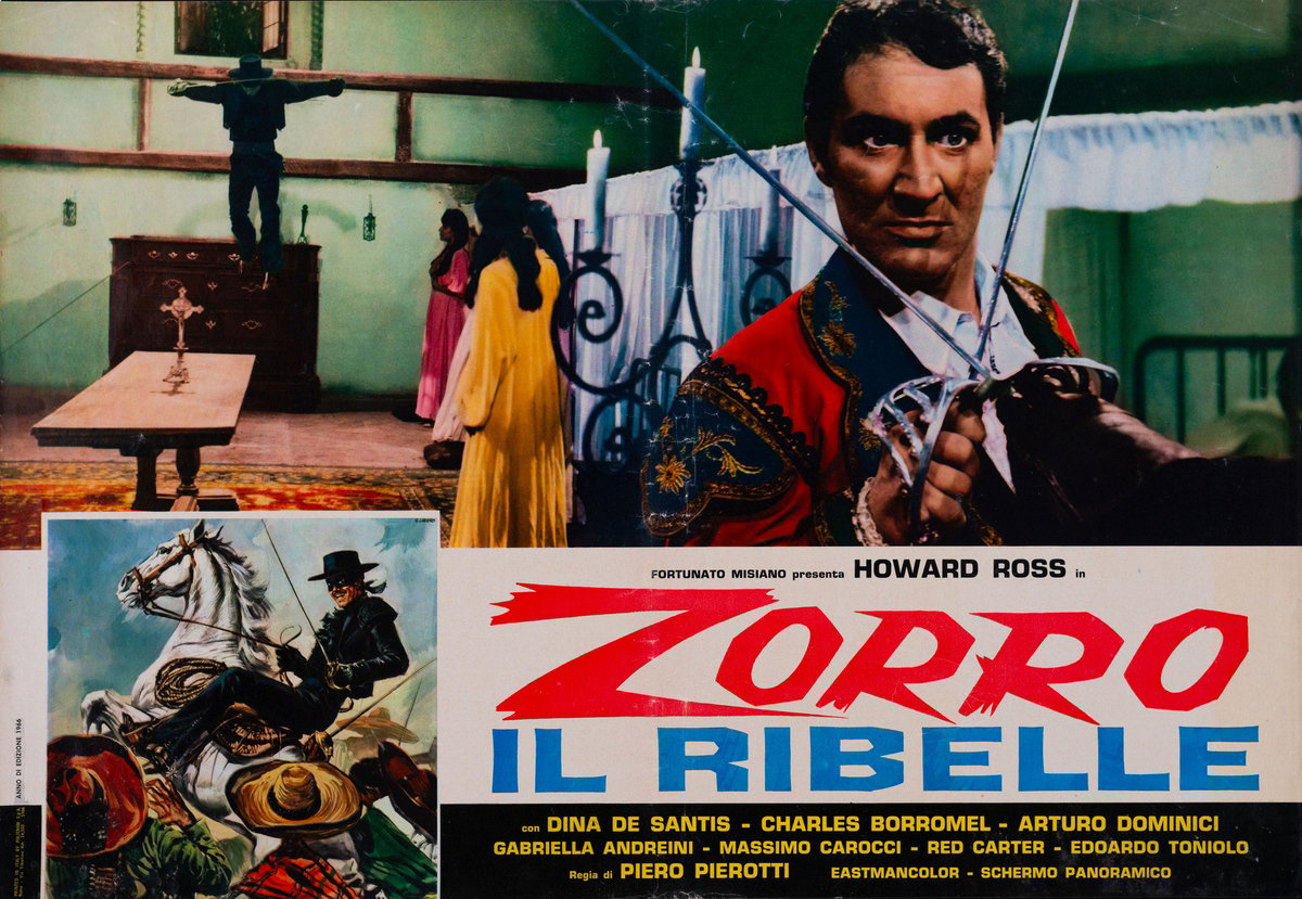 Fotobusta 2 per il film Zorro il ribelle (1966), dipinto da Renato Casaro (Renè)