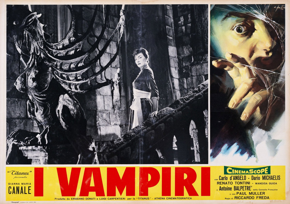 Fotobusta 2 per il film I vampiri (1957), dipinto da Arnaldo Putzu