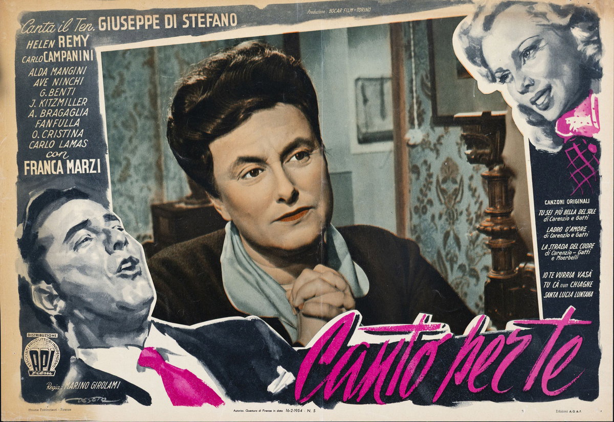 Fotobusta 5 per il film Canto per te (1954), dipinto da Enrico De Seta
