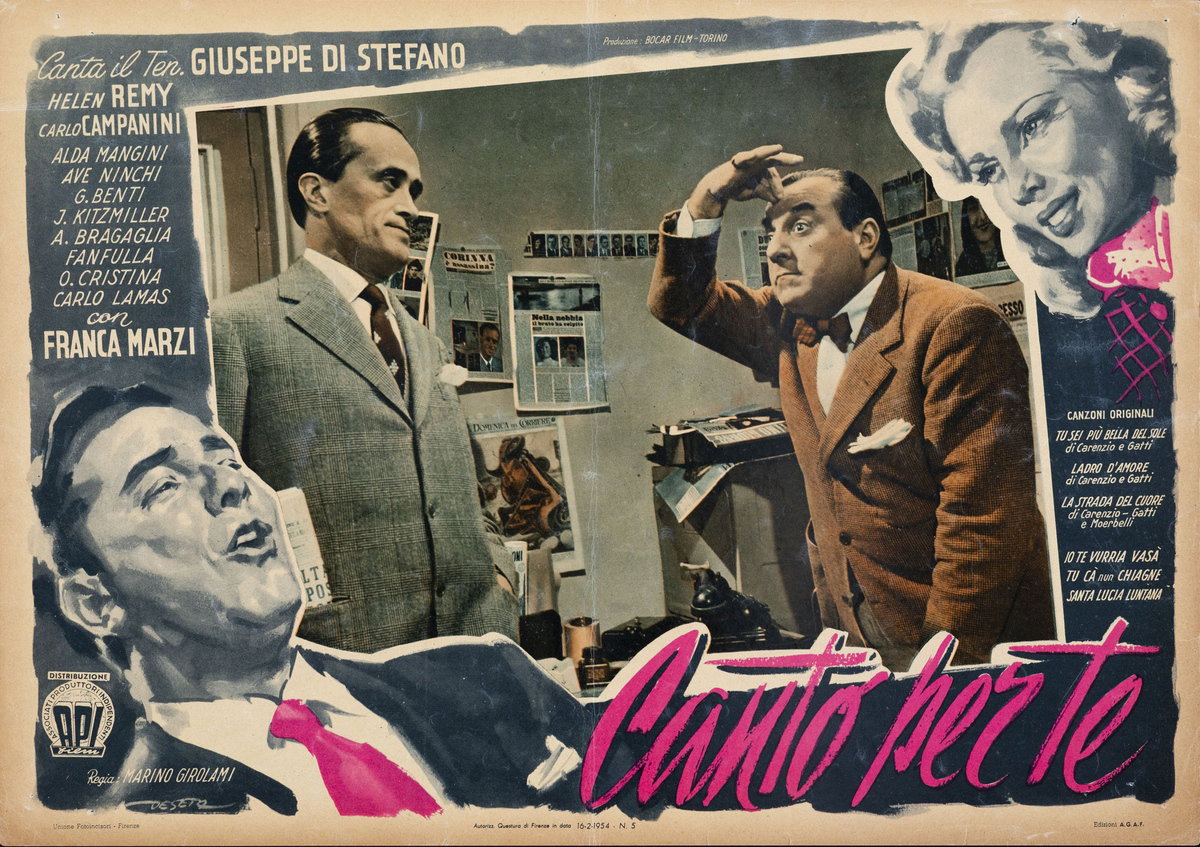 Fotobusta 2 per il film Canto per te (1954), dipinto da Enrico De Seta