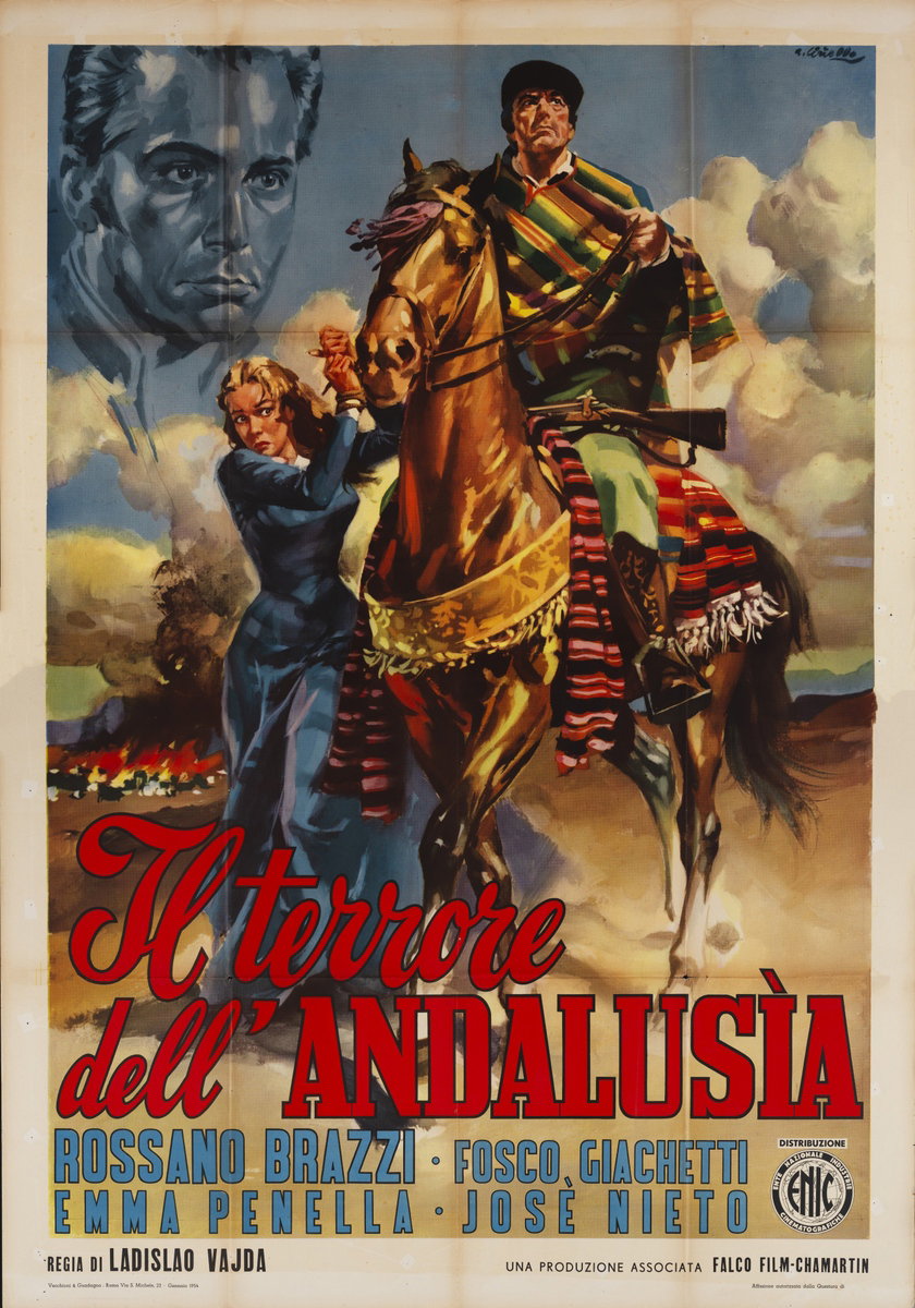 Manifesto 2 per il film Il terrore dell'Andalusia (1953), dipinto da Averardo Ciriello