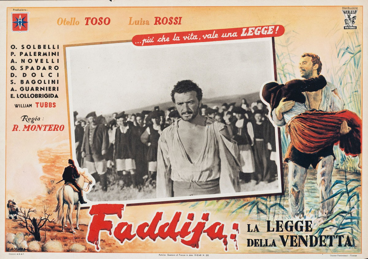 Fotobusta 3 per il film Faddija - La legge della vendetta (1950), dipinto da Scalora