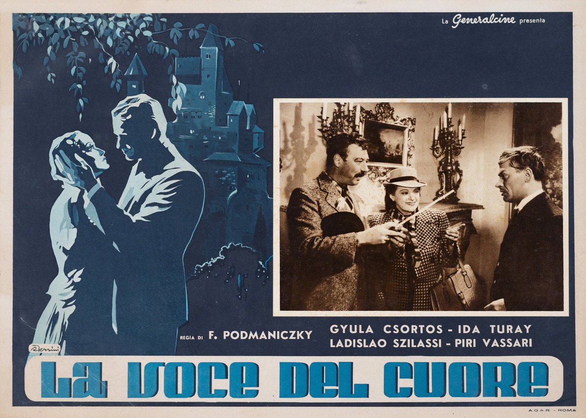 Lobby Card 2 for the film Seven Plum Trees (1940), painted by Renato Ferrini