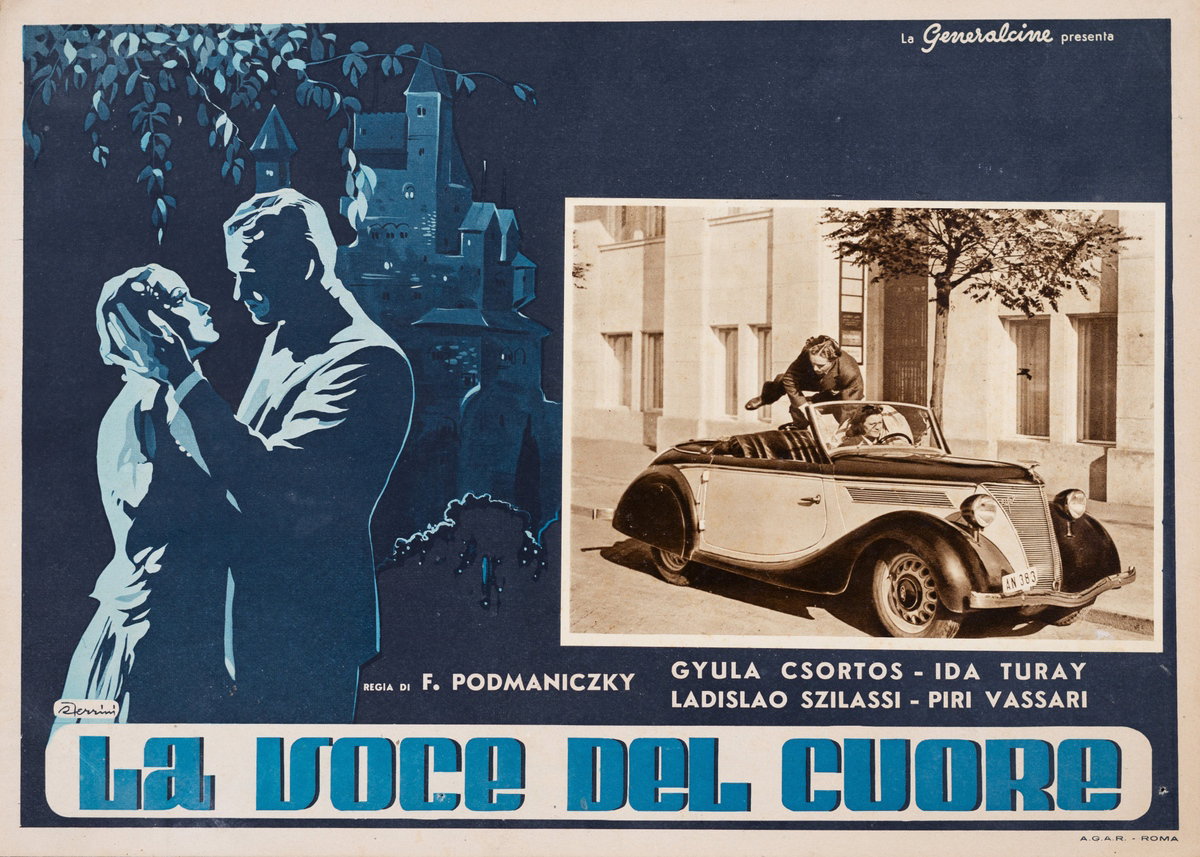 Fotobusta 3 per il film La voce del cuore (1940), dipinto da Renato Ferrini