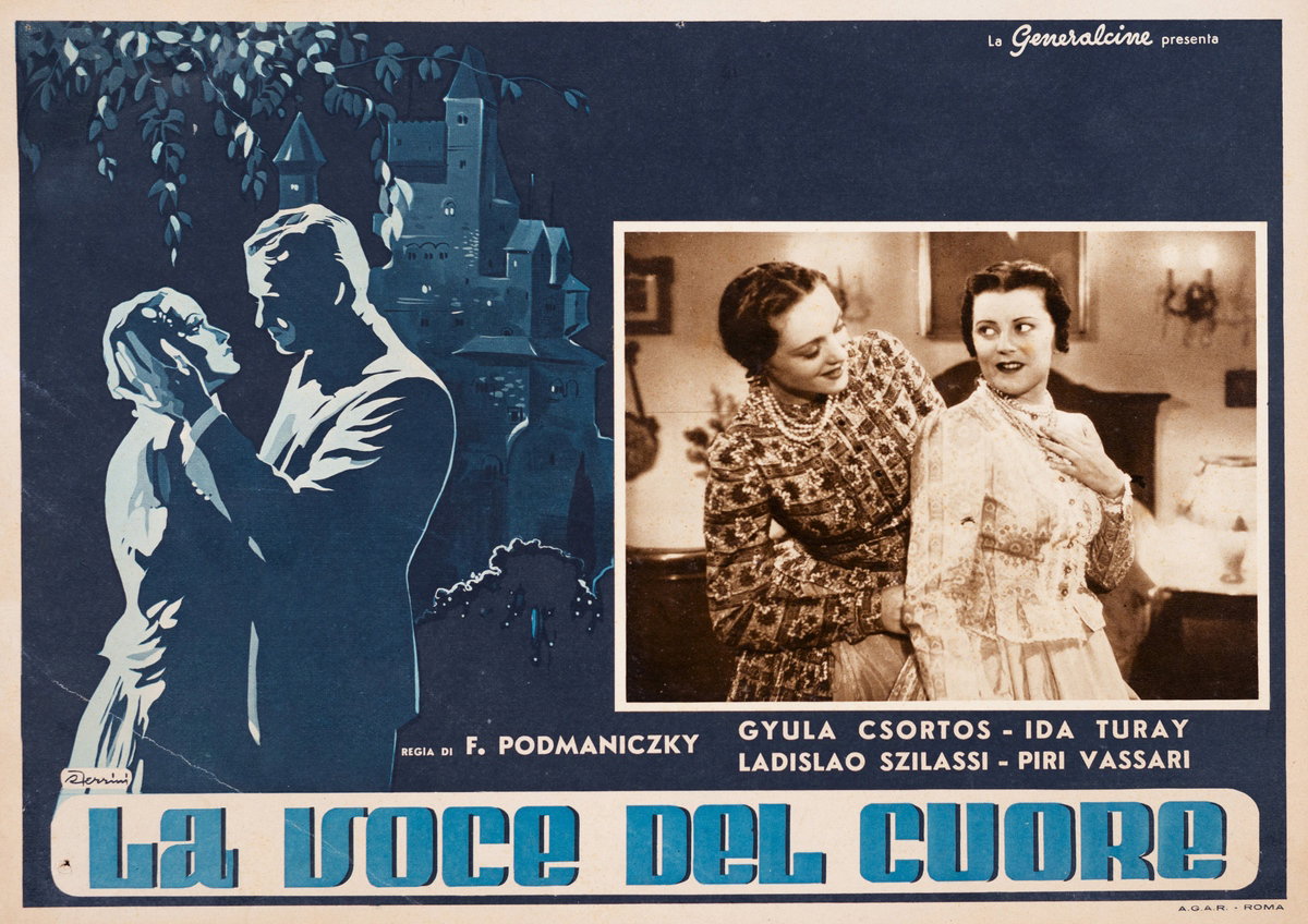 Fotobusta 4 per il film La voce del cuore (1940), dipinto da Renato Ferrini
