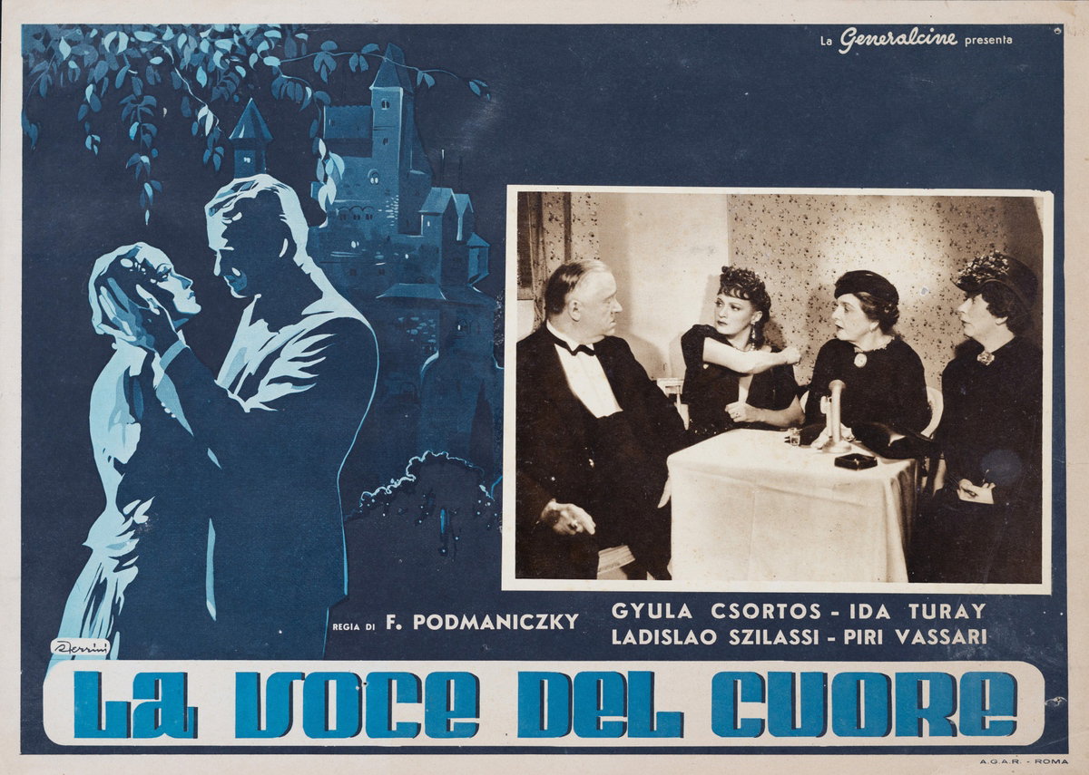 Fotobusta 5 per il film La voce del cuore (1940), dipinto da Renato Ferrini