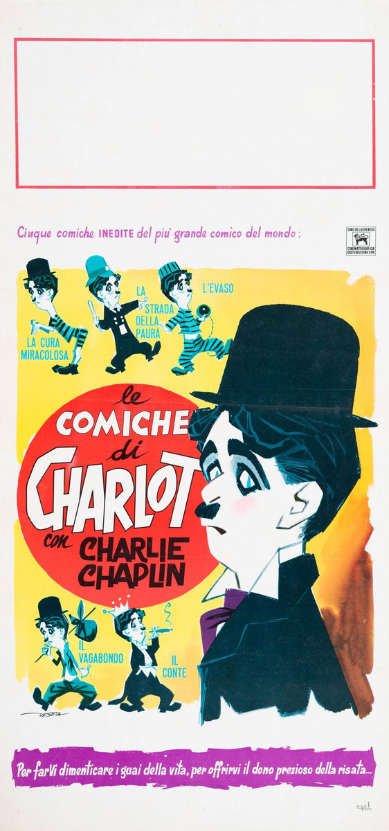 Locandina 3 per il film Le comiche di Charlot (1919), dipinto da Enrico De Seta