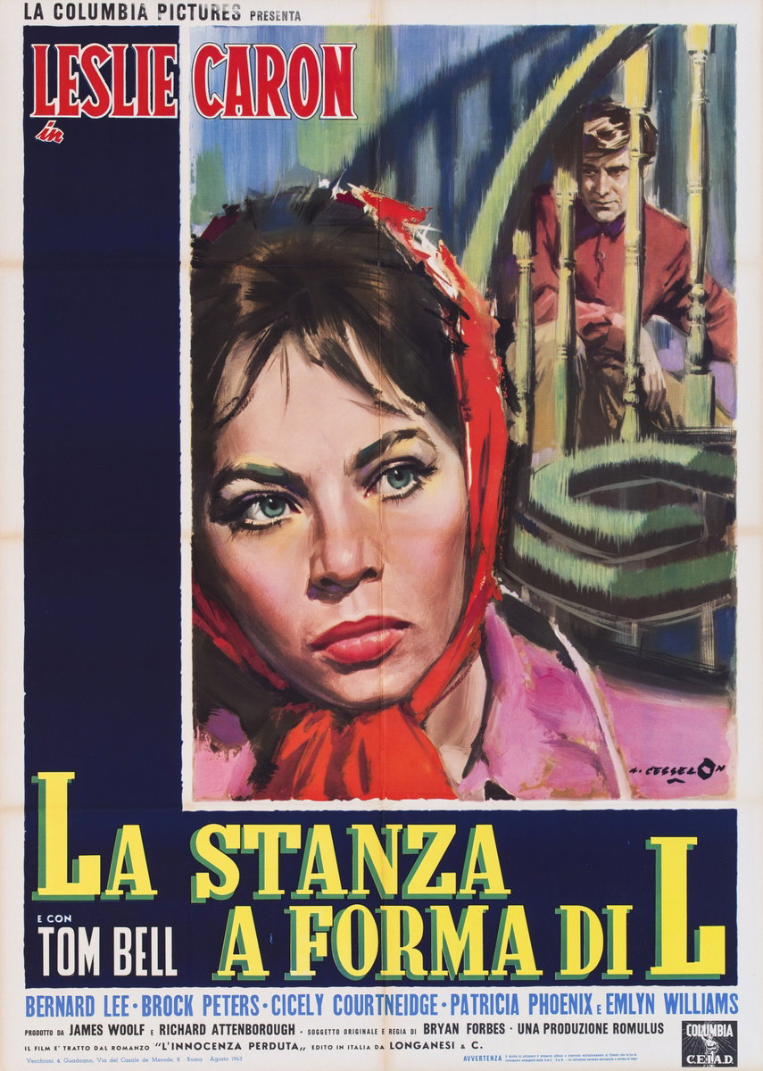 Manifesto 2 per il film La stanza a forma di L (1962), dipinto da Angelo Cesselon