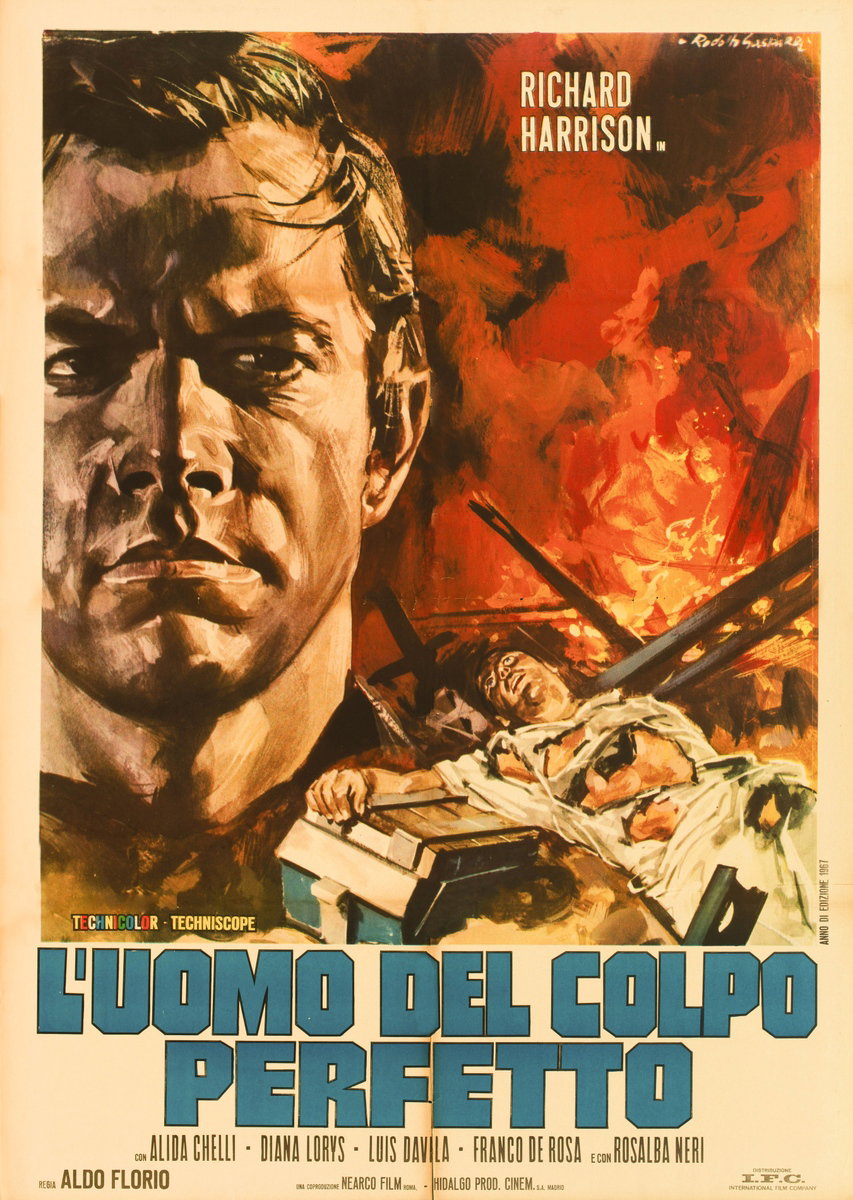 Manifesto 2 per il film L'uomo del colpo perfetto (1967), dipinto da Rodolfo Gasparri