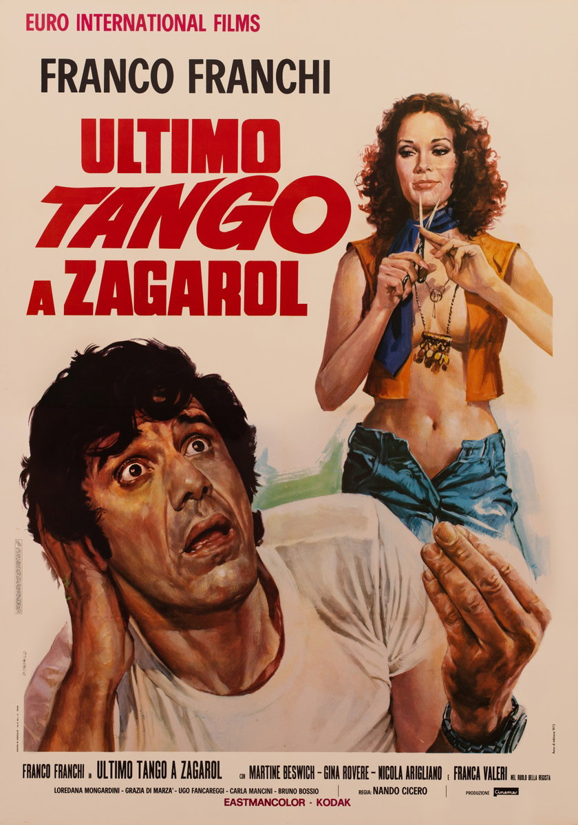 Manifesto 2 per il film Ultimo tango a Zagarolo (1973), dipinto da Renato Casaro (Renè)