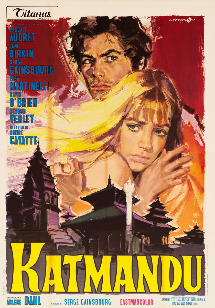 Manifesto 2 per il film Katmandu (1969), dipinto da Angelo Cesselon