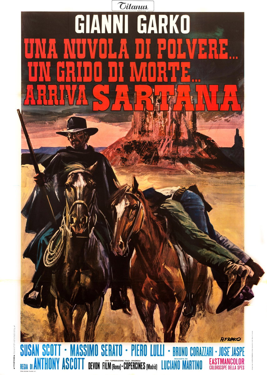 Manifesto 2 per il film Una nuvola di polvere... un grido di morte... arriva Sartana (1970), dipinto da Franco Picchioni