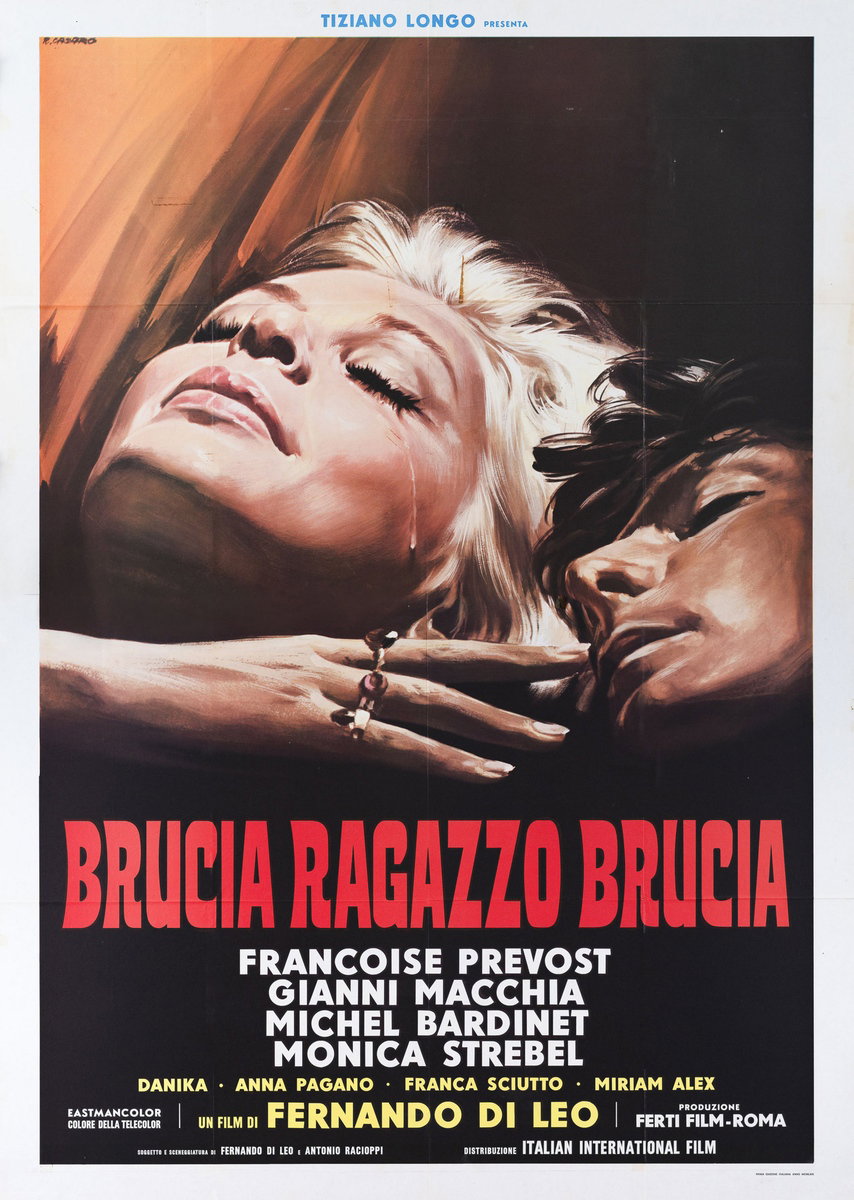 Poster 2 for the film A Woman on Fire (1969), painted by Renato Casaro (Renè)