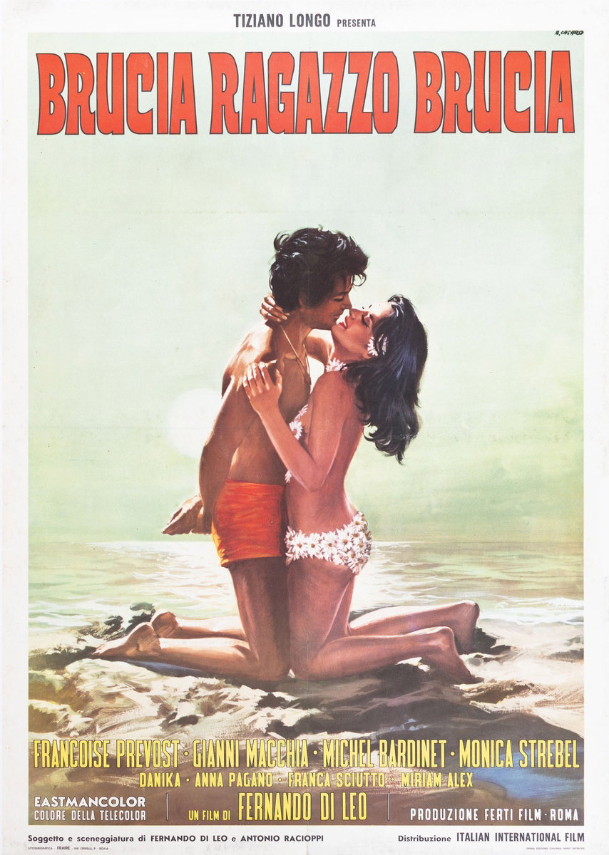 Poster 3 for the film A Woman on Fire (1969), painted by Renato Casaro (Renè)