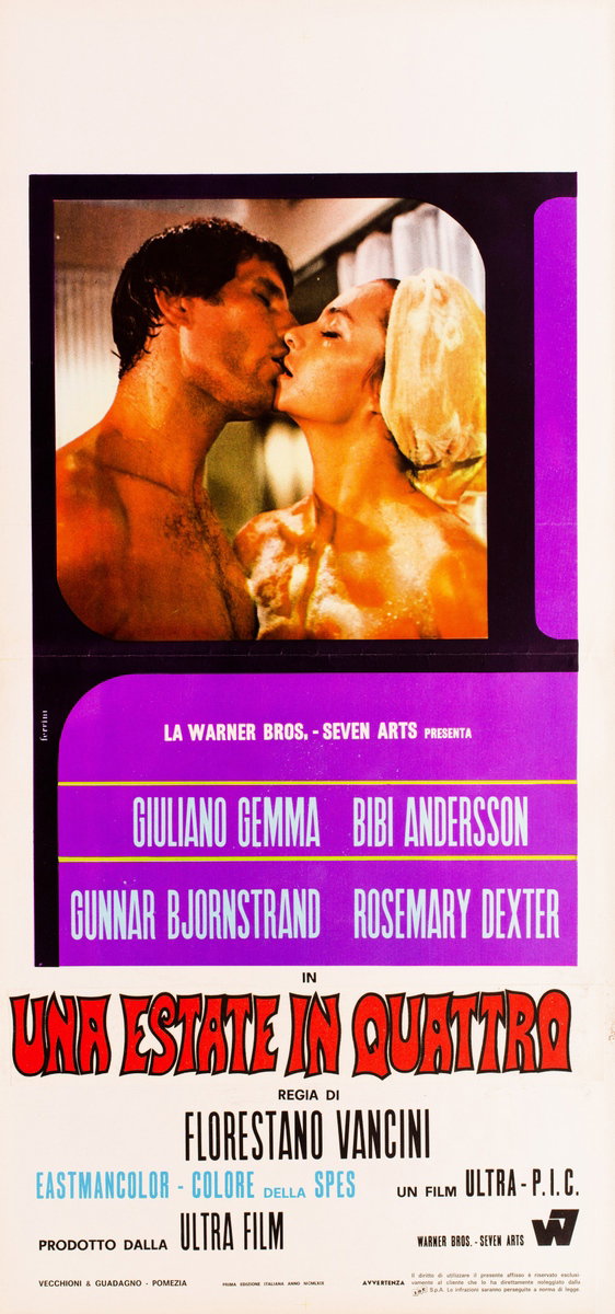 Locandina 2 for the film Blow Hot, Blow Cold (1969), painted by Renato Ferrini