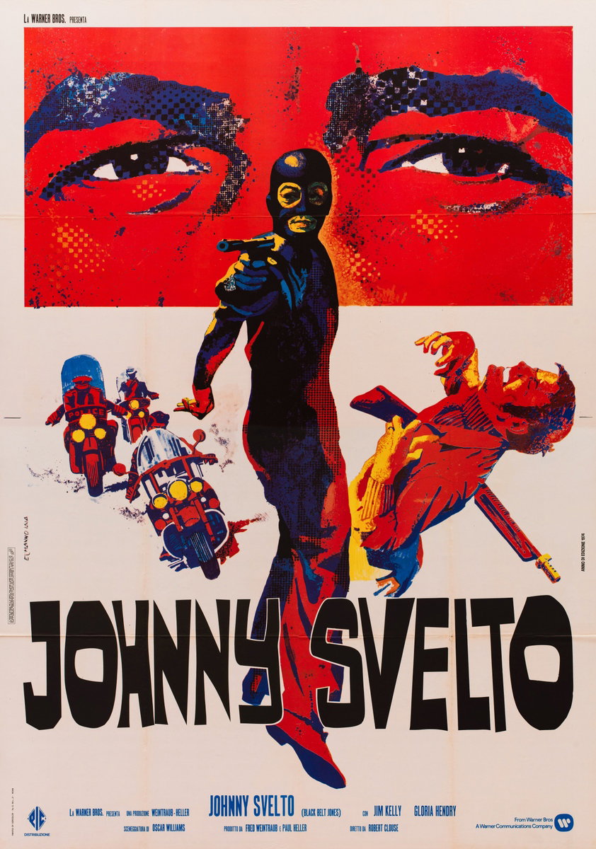 Manifesto 2 per il film Johnny lo svelto (1974), dipinto da Piero Ermanno Iaia
