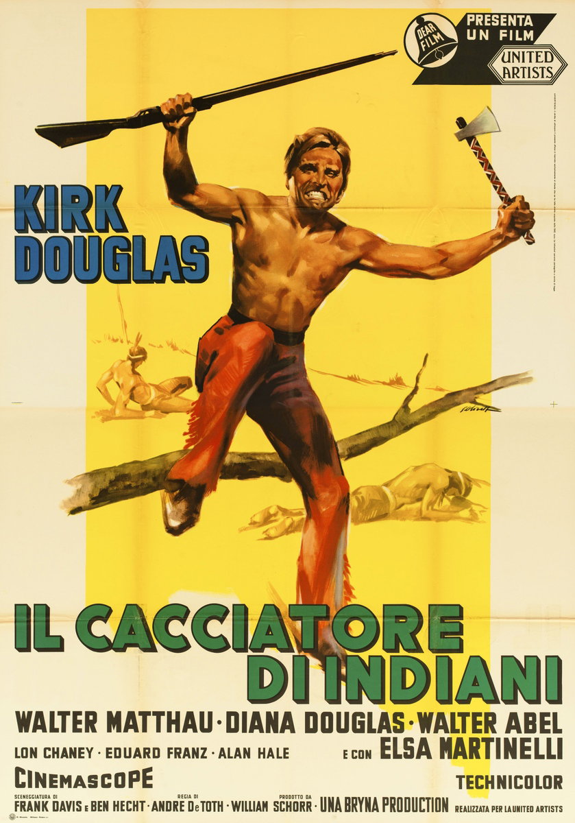 Manifesto 5 per il film Il cacciatore di indiani (1955), dipinto da Giorgio Olivetti