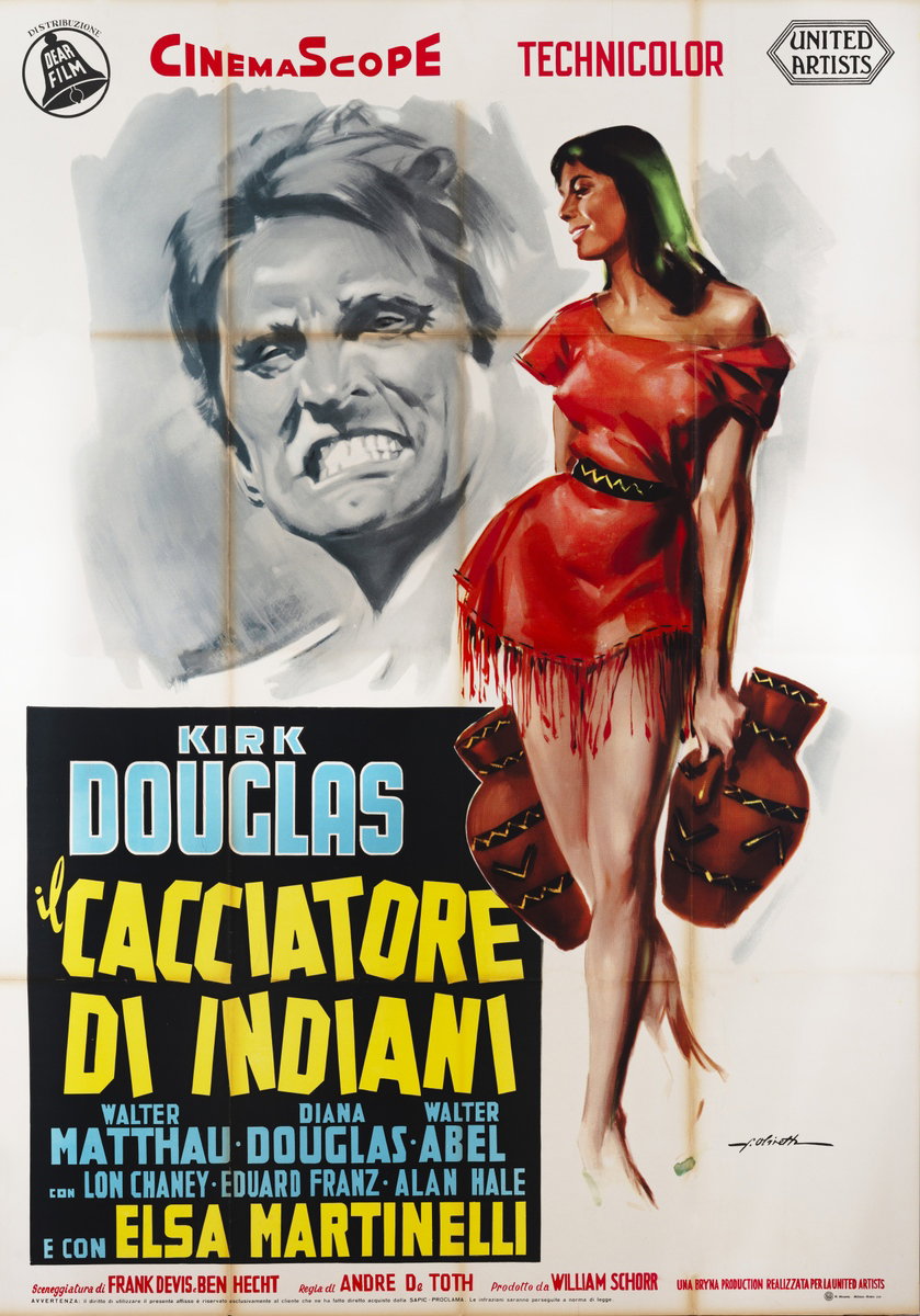 Poster 6 for the film The Indian Fighter (1955), painted by Giorgio Olivetti