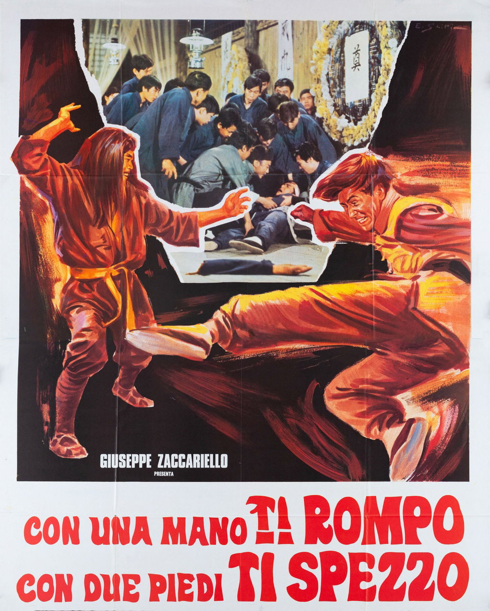 Manifesto 2 per il film Con una mano ti rompo con due piedi ti spezzo (1974)