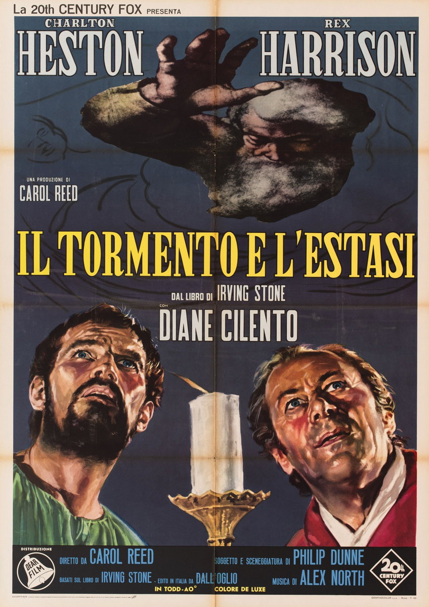 Manifesto 2 per il film Il tormento e l'estasi (1965)