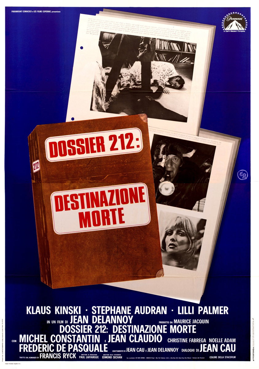 Manifesto 2 per il film Dossier 212: destinazione morte (1970)